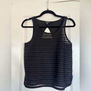 Express Black Striped Tank Top